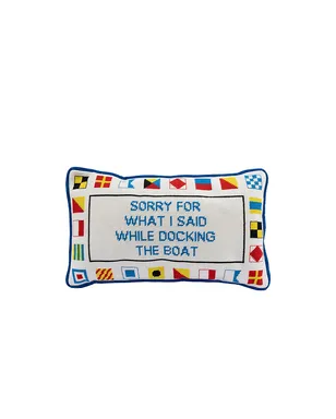 Furbish Studio Docking The Boat Needlepoint Pillow - サムネイル1