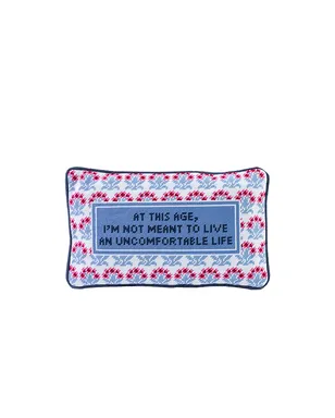Furbish Studio UNCOMFORTABLE LIFE NEEDLEPOINT PILLOW スロークッション - サムネイル1