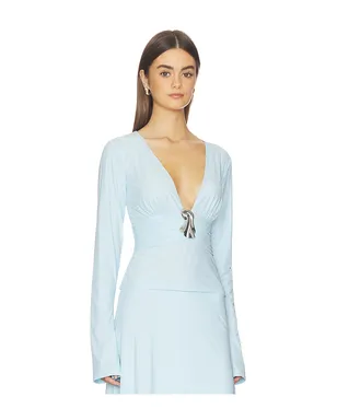 Kate Barton PLUNGING V FLARED SLEEVE トップ - サムネイル2