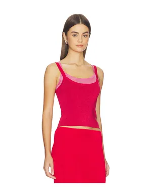 Kate Barton KB LAYERED TANK トップ - Red,Fuchsia. - サムネイル2