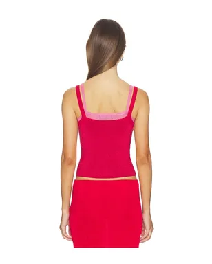 Kate Barton KB LAYERED TANK トップ - Red,Fuchsia. - サムネイル3