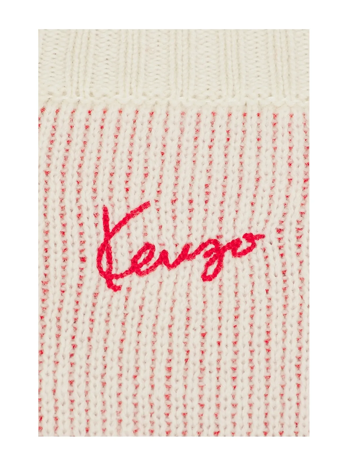 Kenzo TROMPE L'OEIL カーディガン - Ivory,Red. - 画像5