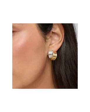 Heaven Mayhem CLOVE スタッズイヤリング - Metallic Silver,Metallic Gold. - サムネイル2