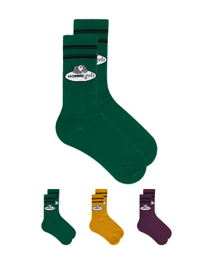 HOMMEgirls クルーソックスセット - Green,Mustard. - サムネイル1
