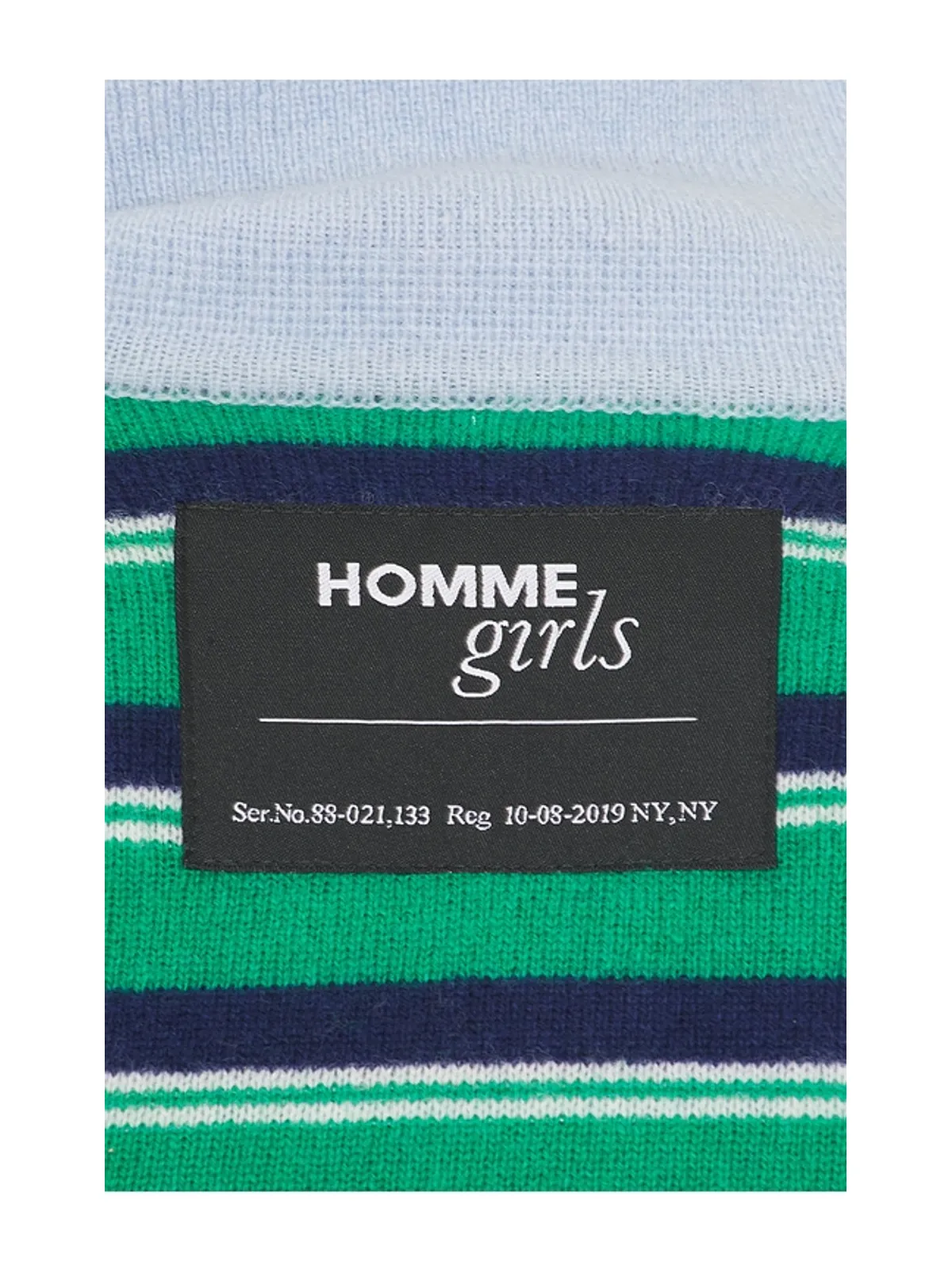 HOMMEgirls ニットストライプポロシャツ - 画像5