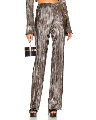 House of Harlow 1960 LIDIA パンツ - Metallic Silver, grey. - サムネイル1