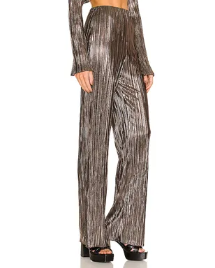 House of Harlow 1960 LIDIA パンツ - Metallic Silver, grey. - サムネイル2