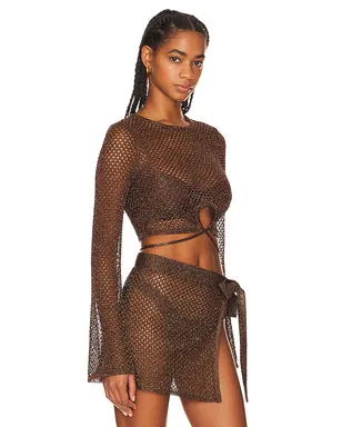 House of Harlow 1960 SANA トップ - Metallic Bronze, brown. - サムネイル2