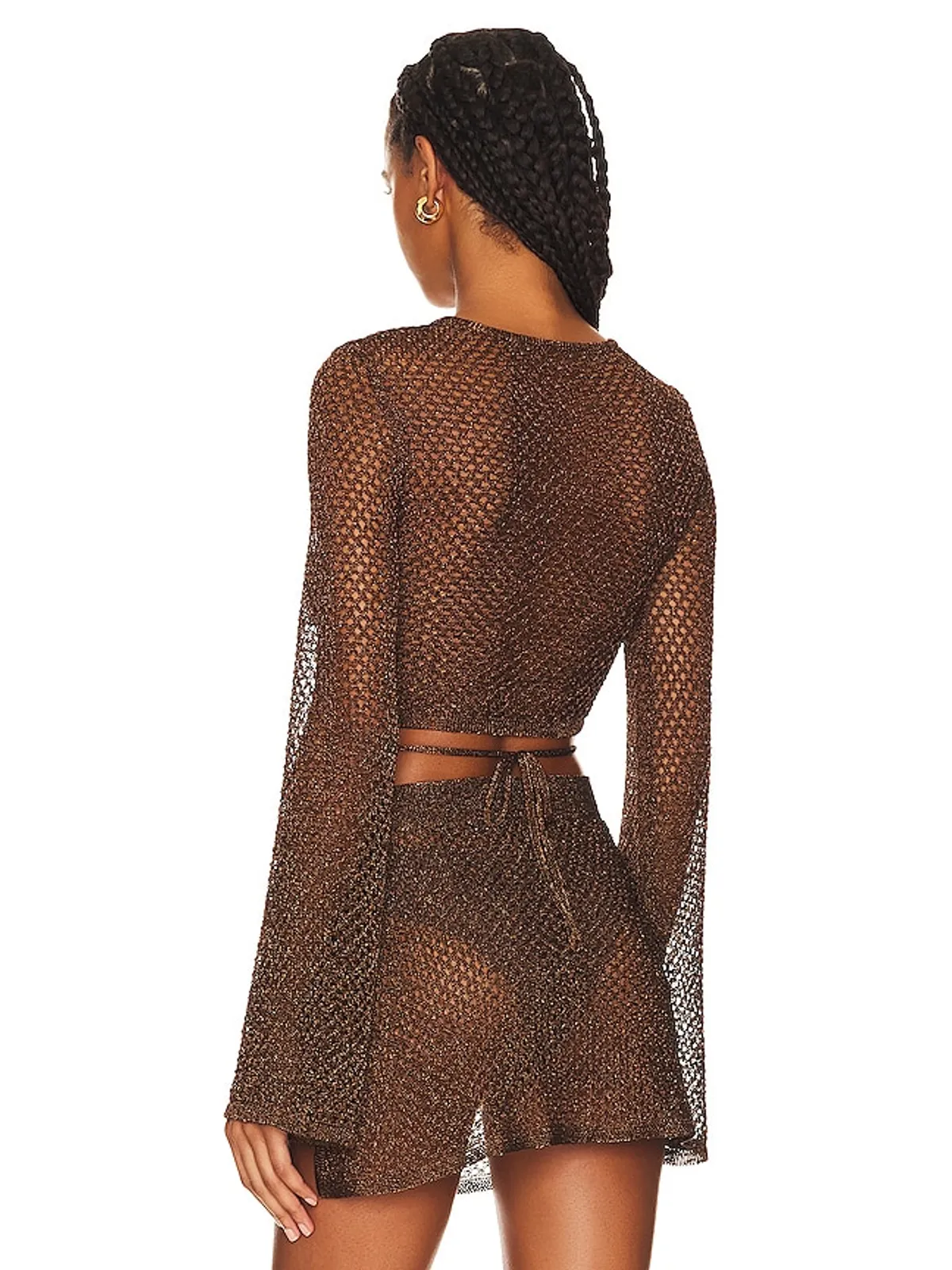 House of Harlow 1960 SANA トップ - Metallic Bronze, brown. - 画像3