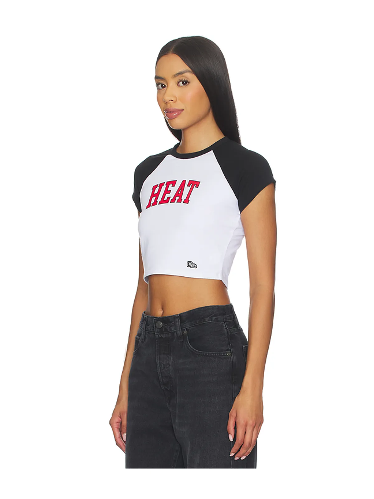 Hype and Vice MIAMI HEAT HOMERUN クロップTシャツ - Black,White. - 画像2