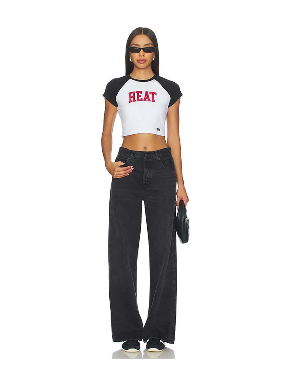 Hype and Vice MIAMI HEAT HOMERUN クロップTシャツ - Black,White. - 画像4