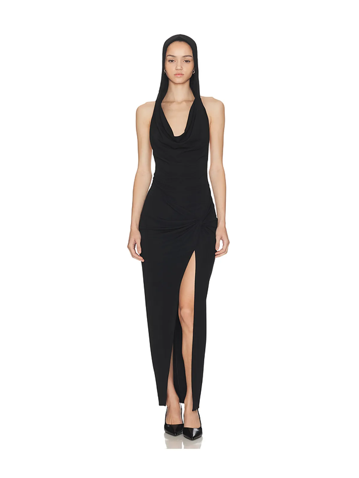 HAELO HOODED DRAPED DRESS ドレープドレス - 画像1