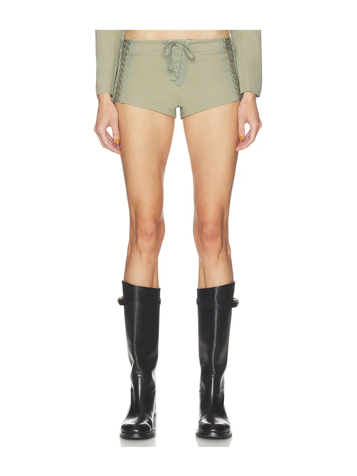 HAELO OPEN LACE UP MICRO SHORTS ショートパンツ - 画像1