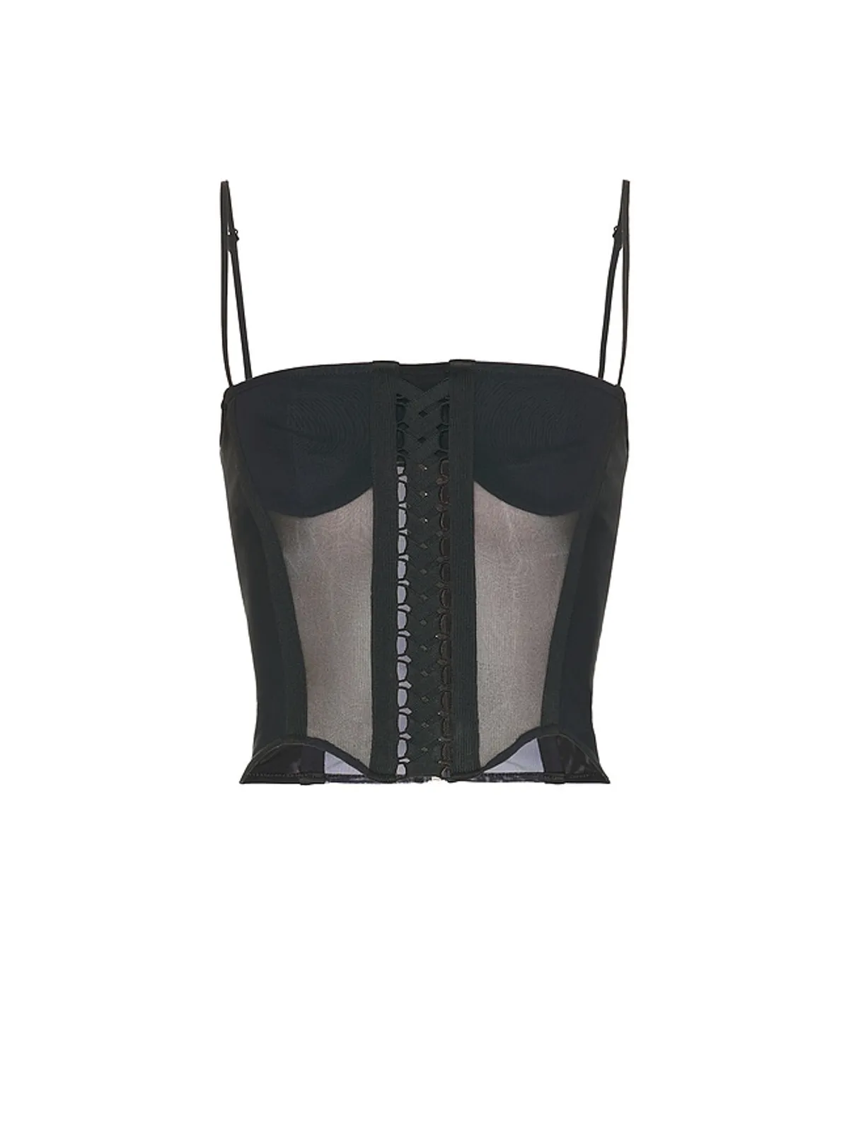 HAELO LAYERED LACE UP CORSET TOP トップ - 画像5