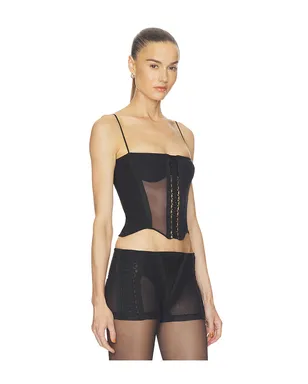 HAELO LAYERED LACE UP CORSET TOP トップ - サムネイル2