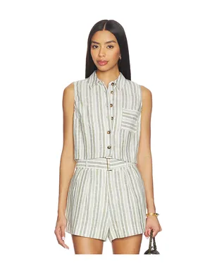 HEVRON KATJA トップ - Sage,White. - サムネイル1