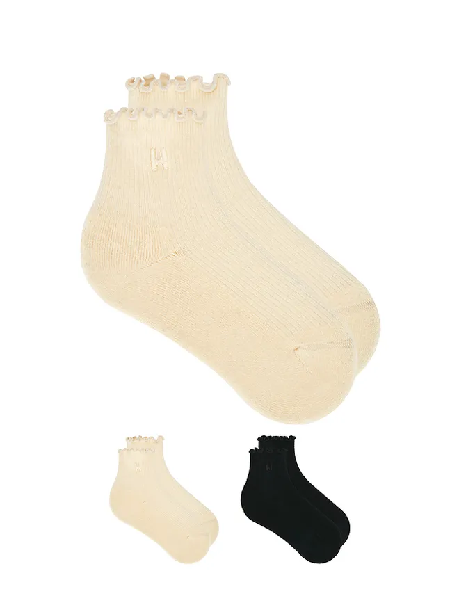 Halfdays Halfdays ソックス - Beige,Black.の商品画像