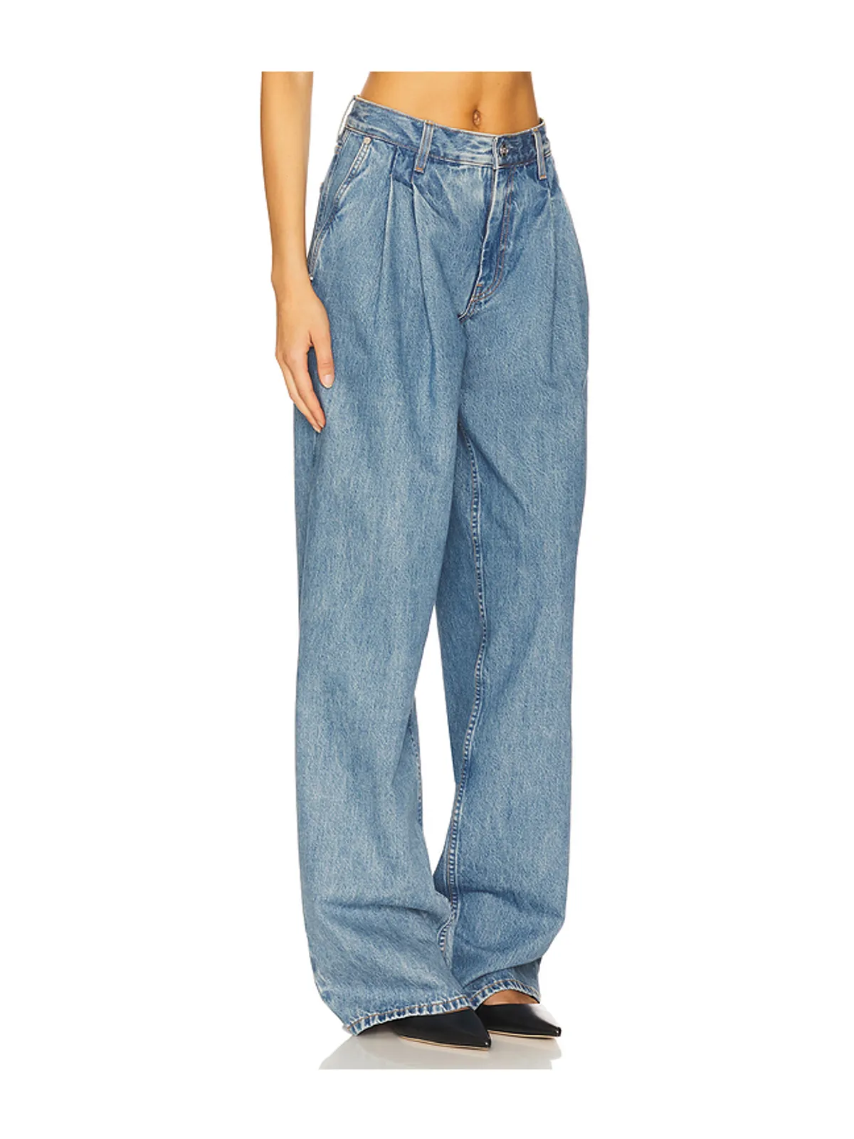 Helmut Lang Double Pleated Wide Leg Jeans - 画像2