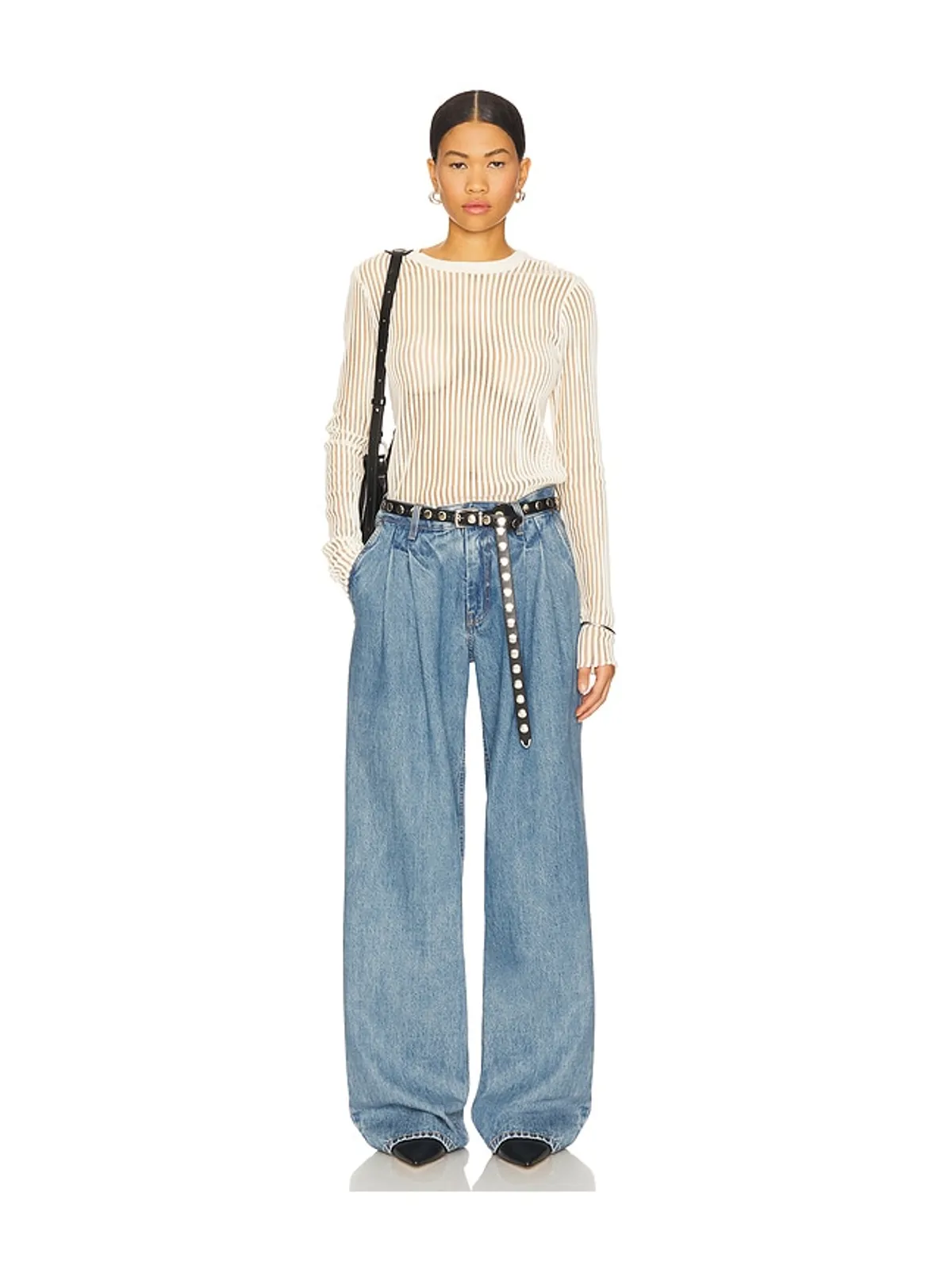 Helmut Lang Double Pleated Wide Leg Jeans - 画像5