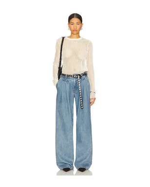 Helmut Lang Double Pleated Wide Leg Jeans - サムネイル5