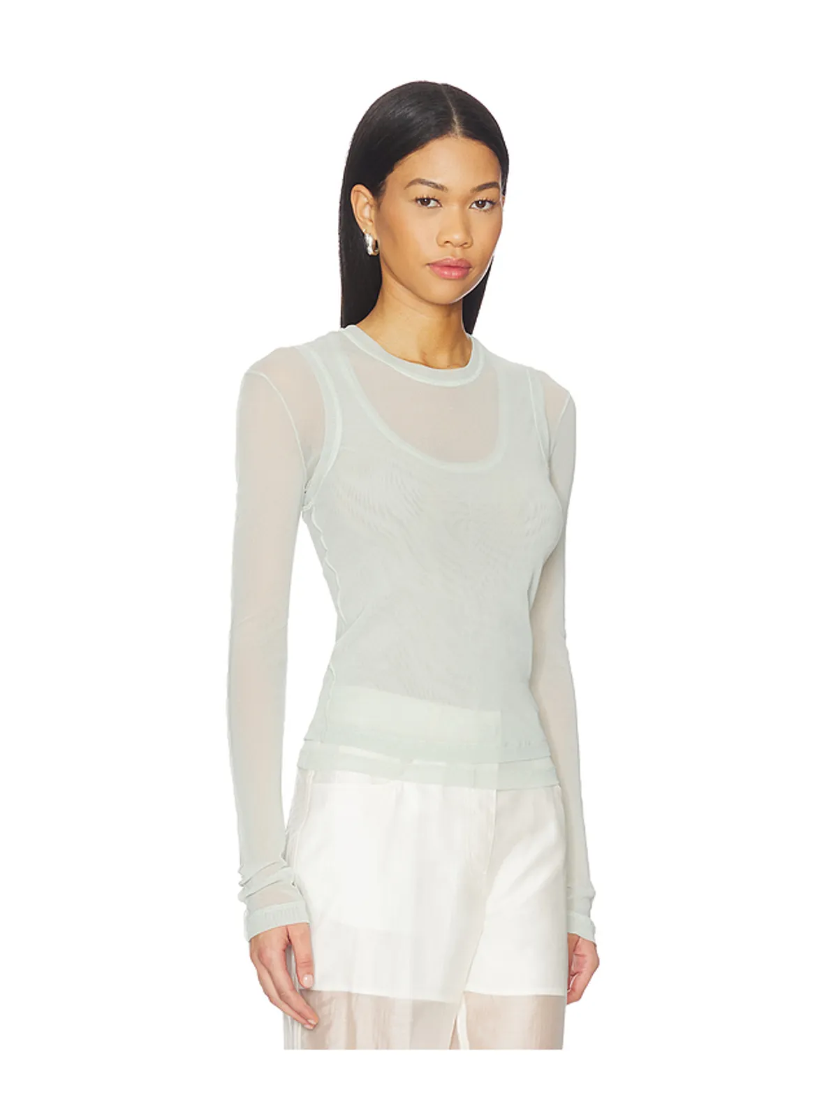 Helmut Lang MESH LAYERED LONG SLEEVE トップ - 画像2