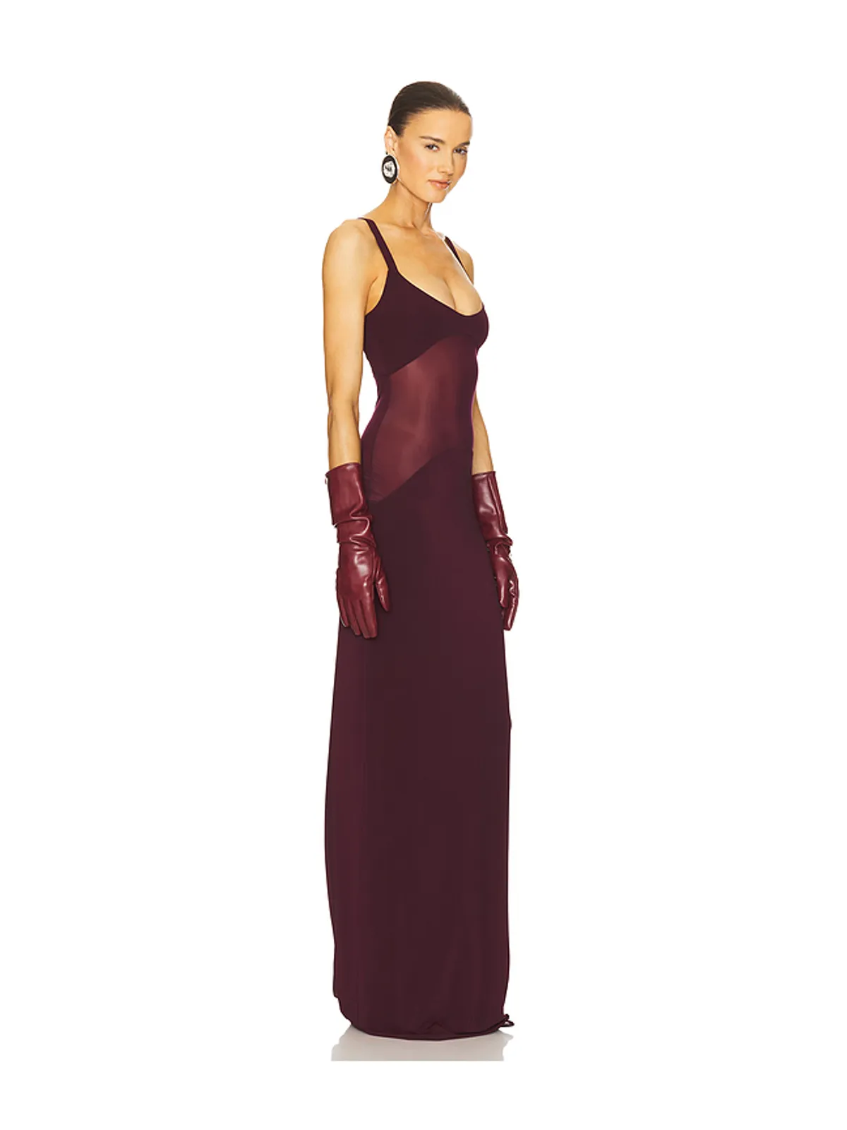Helsa SHEER KNIT CURVE ドレス - 画像2