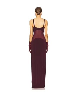 Helsa SHEER KNIT CURVE ドレス - サムネイル3