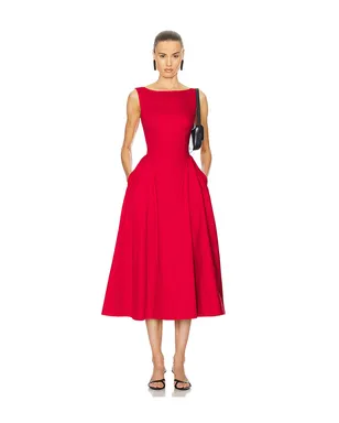 Helsa STRETCH COTTON SATEEN ドレス - サムネイル1