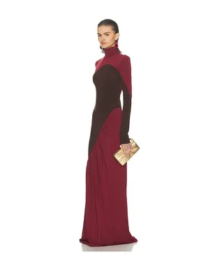 Helsa THE ABSTRACTION ドレス - Burgundy,Chocolate. - サムネイル3