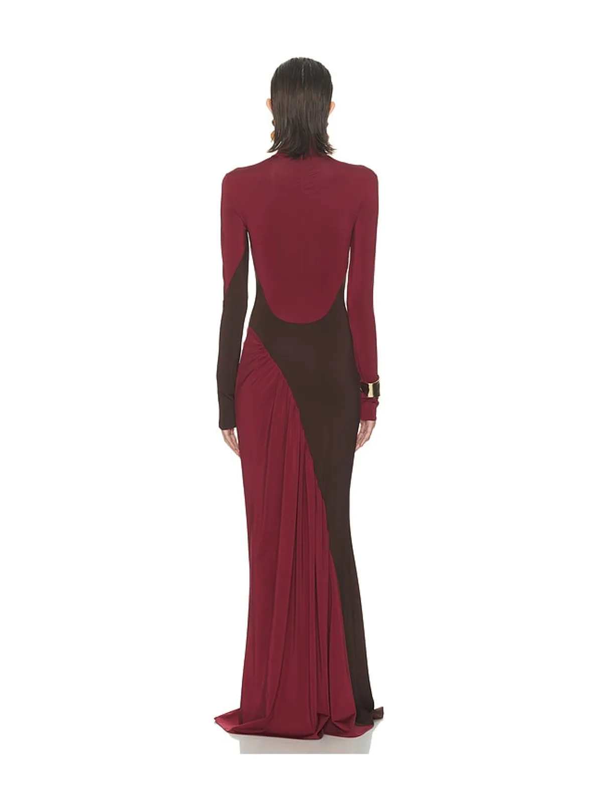 Helsa THE ABSTRACTION ドレス - Burgundy,Chocolate. - 画像4