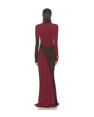 Helsa THE ABSTRACTION ドレス - Burgundy,Chocolate. - サムネイル4