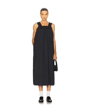Helsa MIDI DRESS WITH LACE IN TECH POPLIN ドレス - サムネイル1