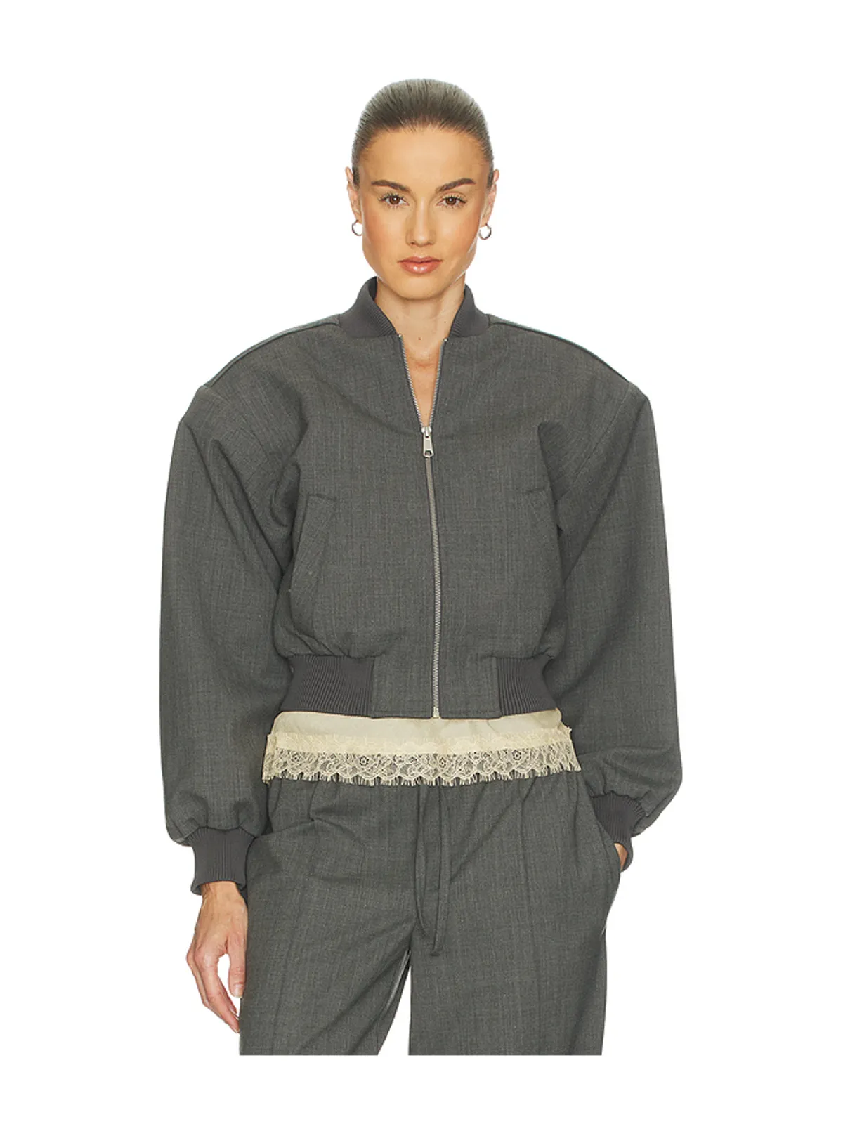 Helsa WOOL BLEND BOMBER ジャケット - 画像1