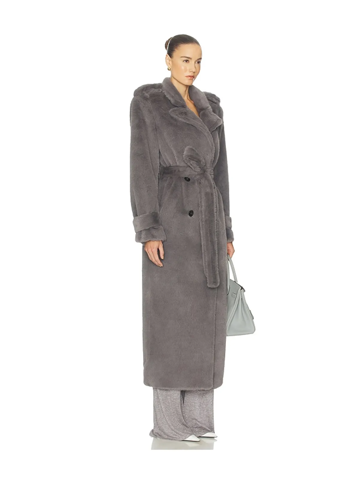 Helsa FAUX FUR LONG TRENCH トレンチ - 画像3