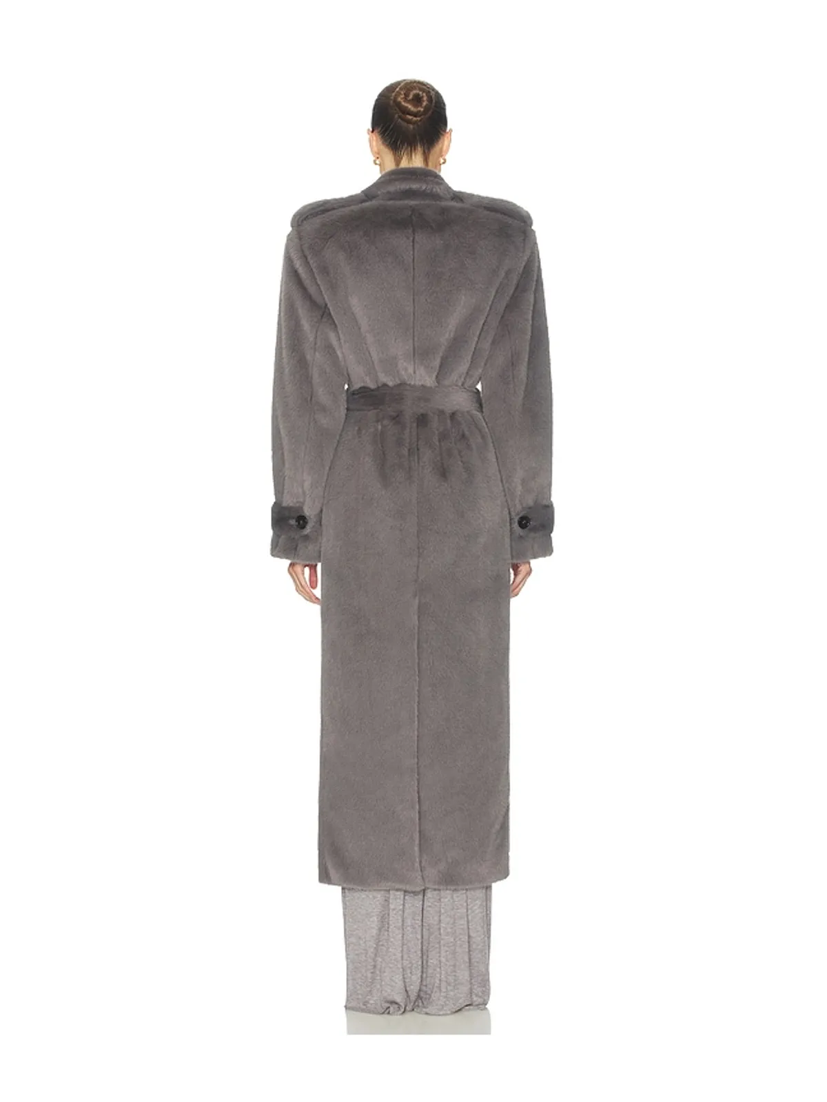 Helsa FAUX FUR LONG TRENCH トレンチ - 画像4