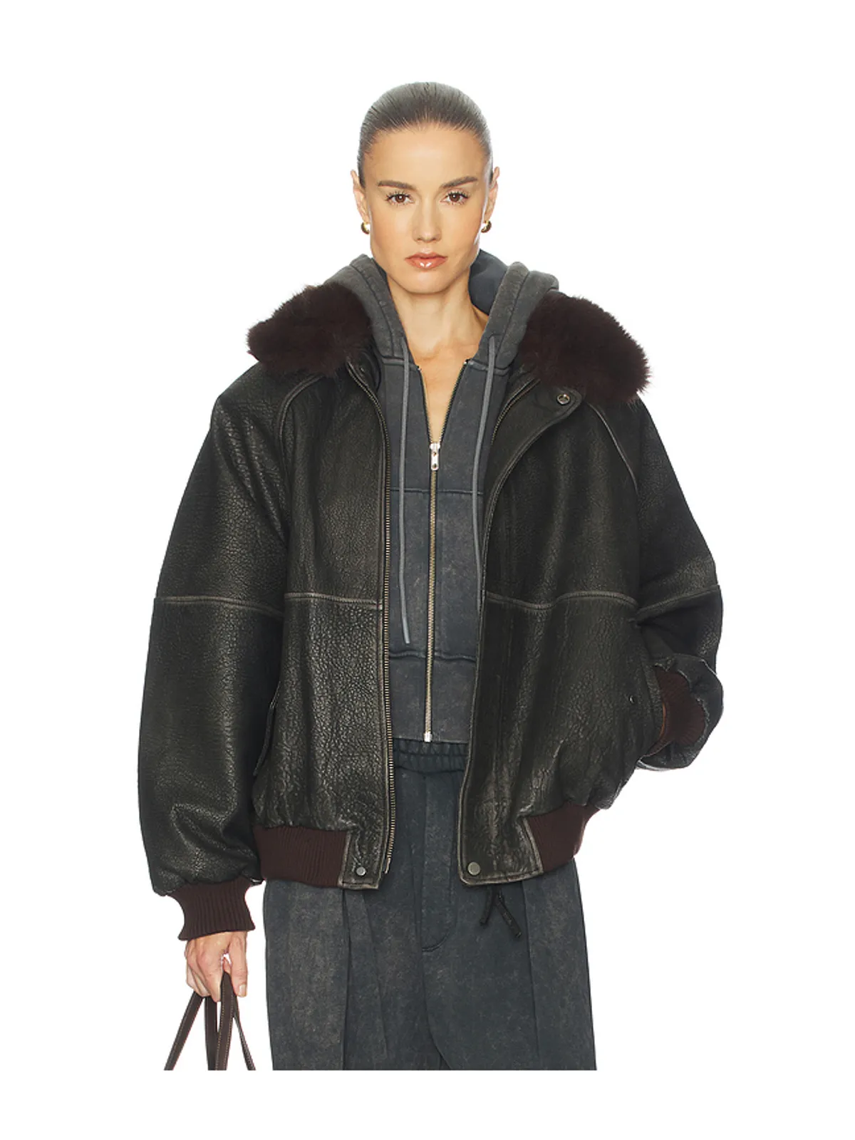 Helsa THE OVERSIZED LEATHER ボンバー - 画像1