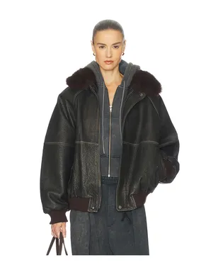 Helsa THE OVERSIZED LEATHER ボンバー - サムネイル1