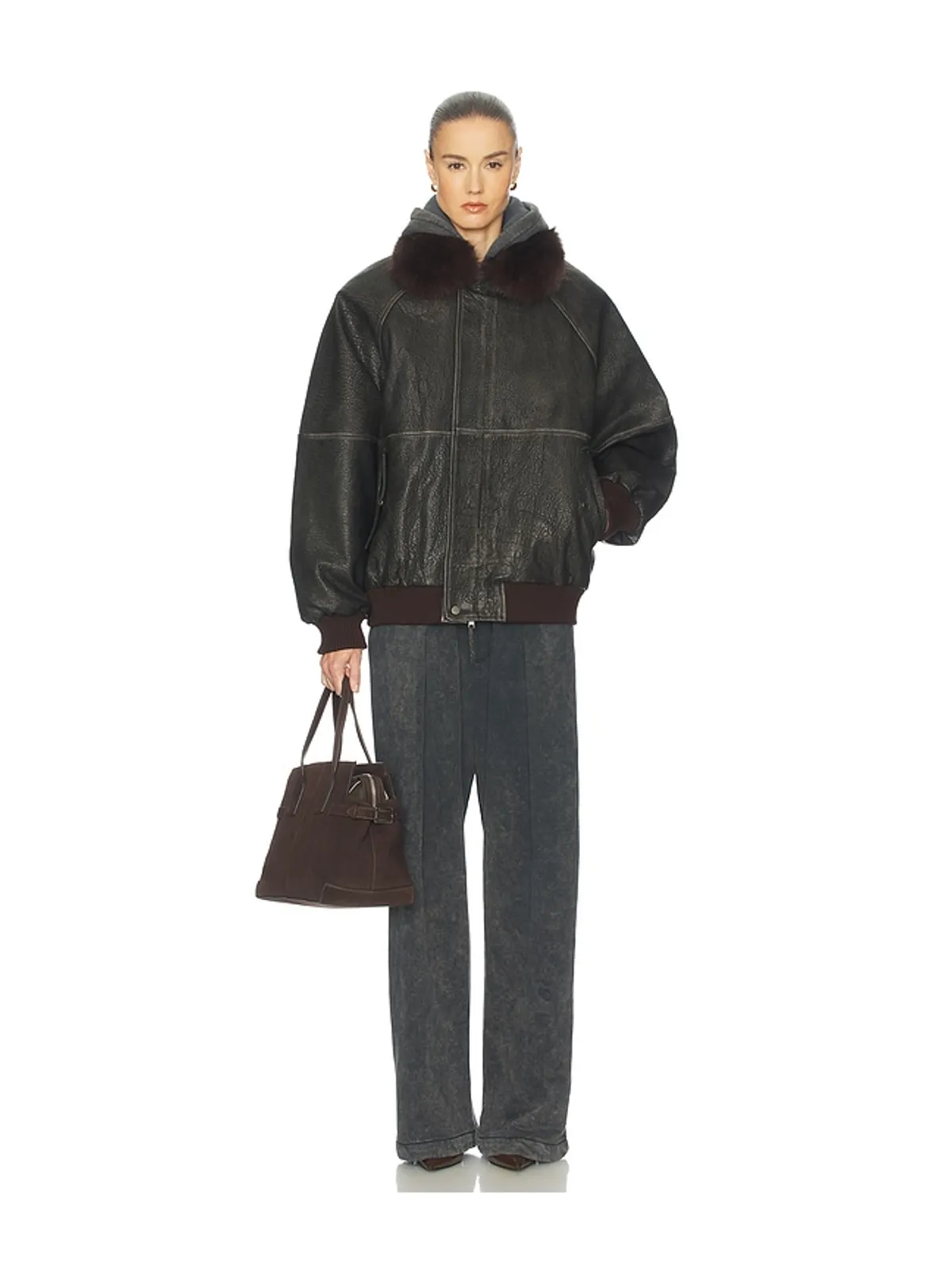 Helsa THE OVERSIZED LEATHER ボンバー - 画像4