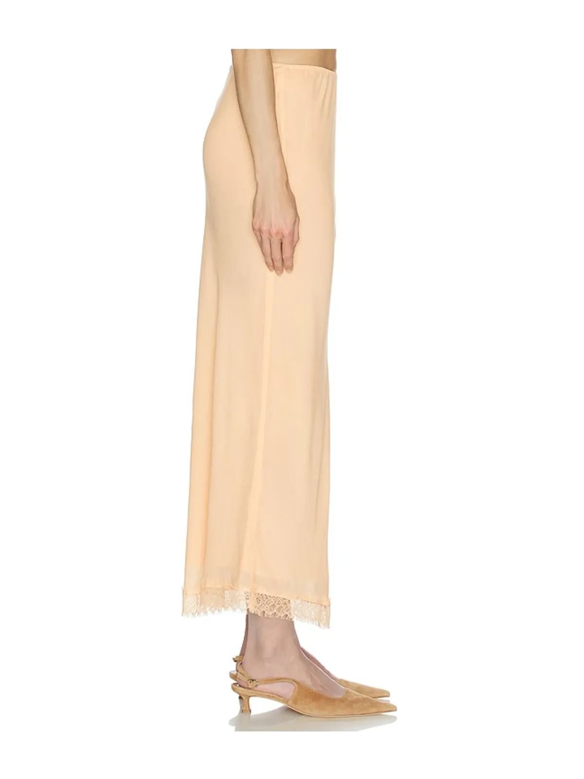 Helsa VISCOSE SATIN SLIP SKIRT WITH LACE スカート - 画像3