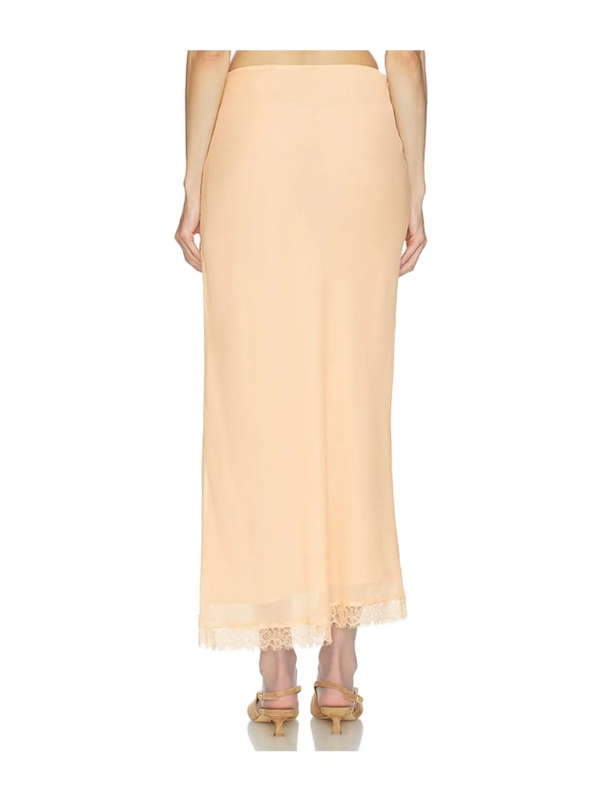 Helsa VISCOSE SATIN SLIP SKIRT WITH LACE スカート - 画像4