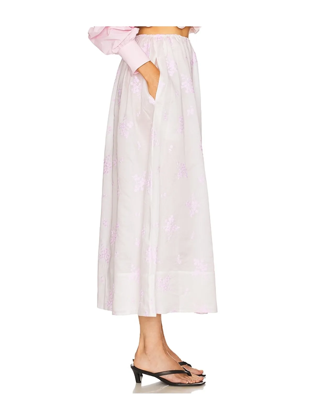 Helsa MIDDAY SKIRT IN CHERRY BLOSSOM EMBROIDERY スカート - 画像3