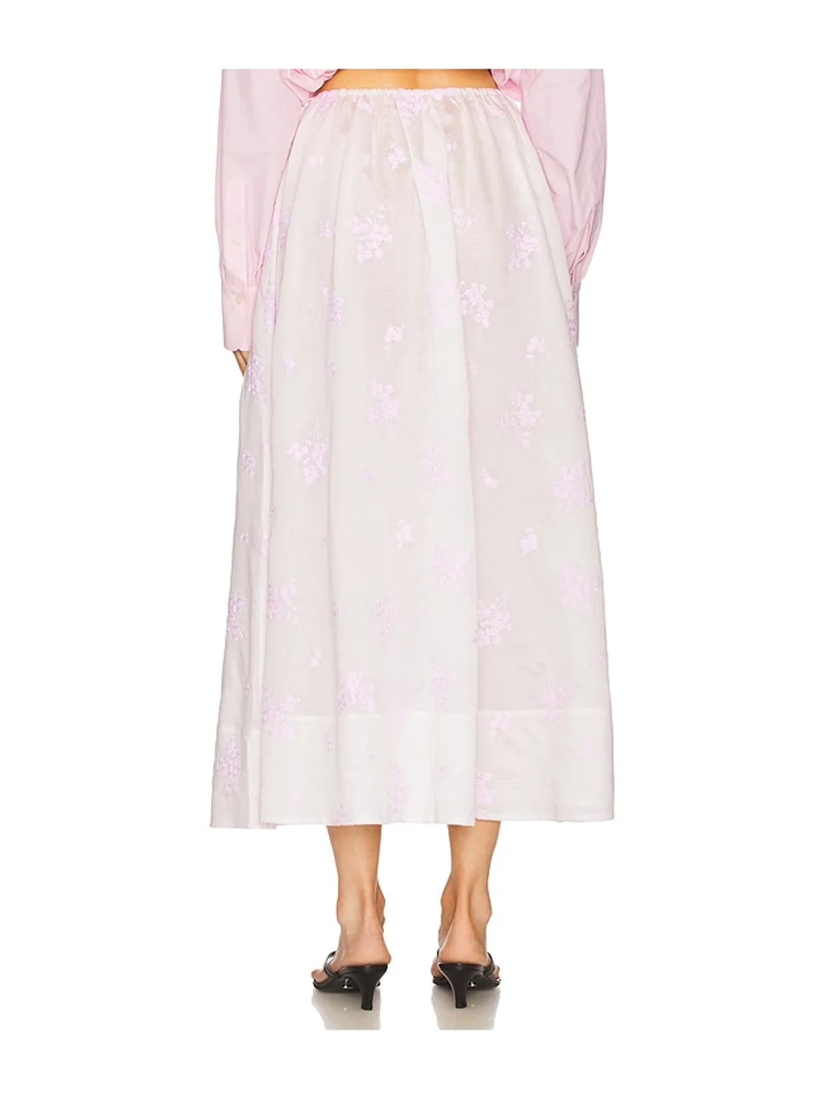 Helsa MIDDAY SKIRT IN CHERRY BLOSSOM EMBROIDERY スカート - 画像4