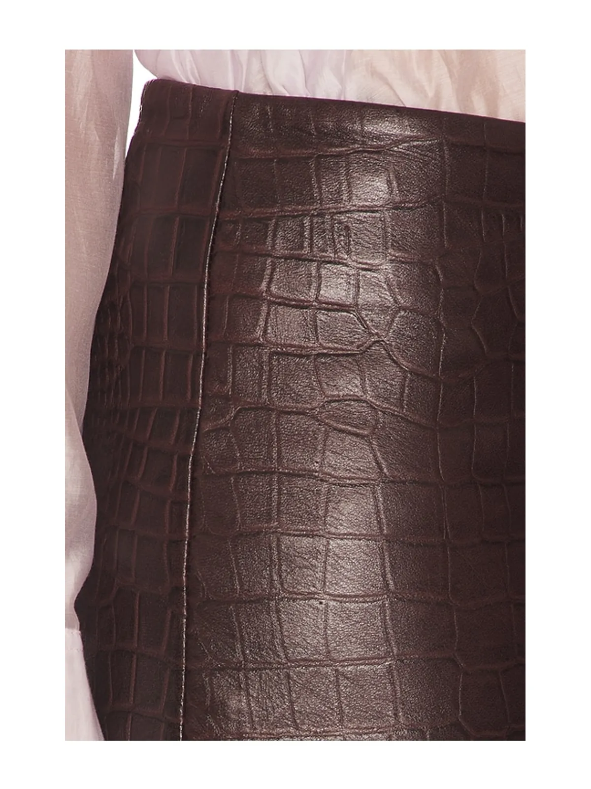 Helsa CROC LEATHER ミニスカート - 画像6