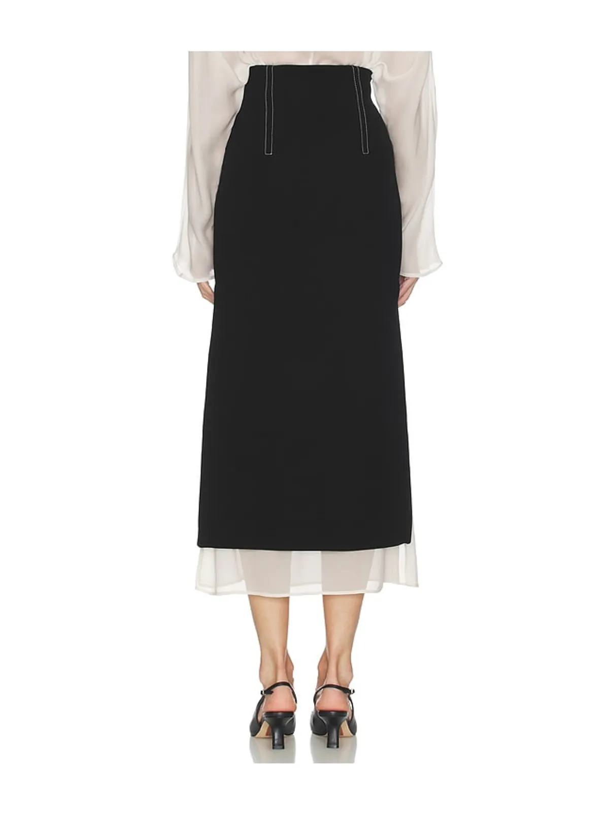 Helsa LAYERED スカート - Black,White. - 画像4