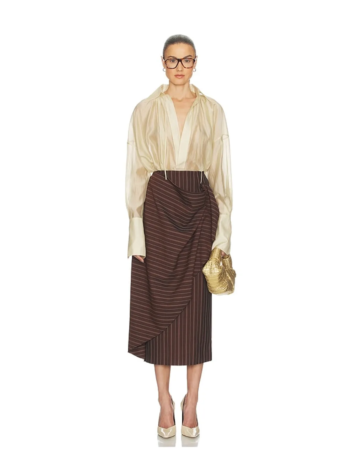 Helsa STRIPE TWILL BLANKET スカート - 画像5