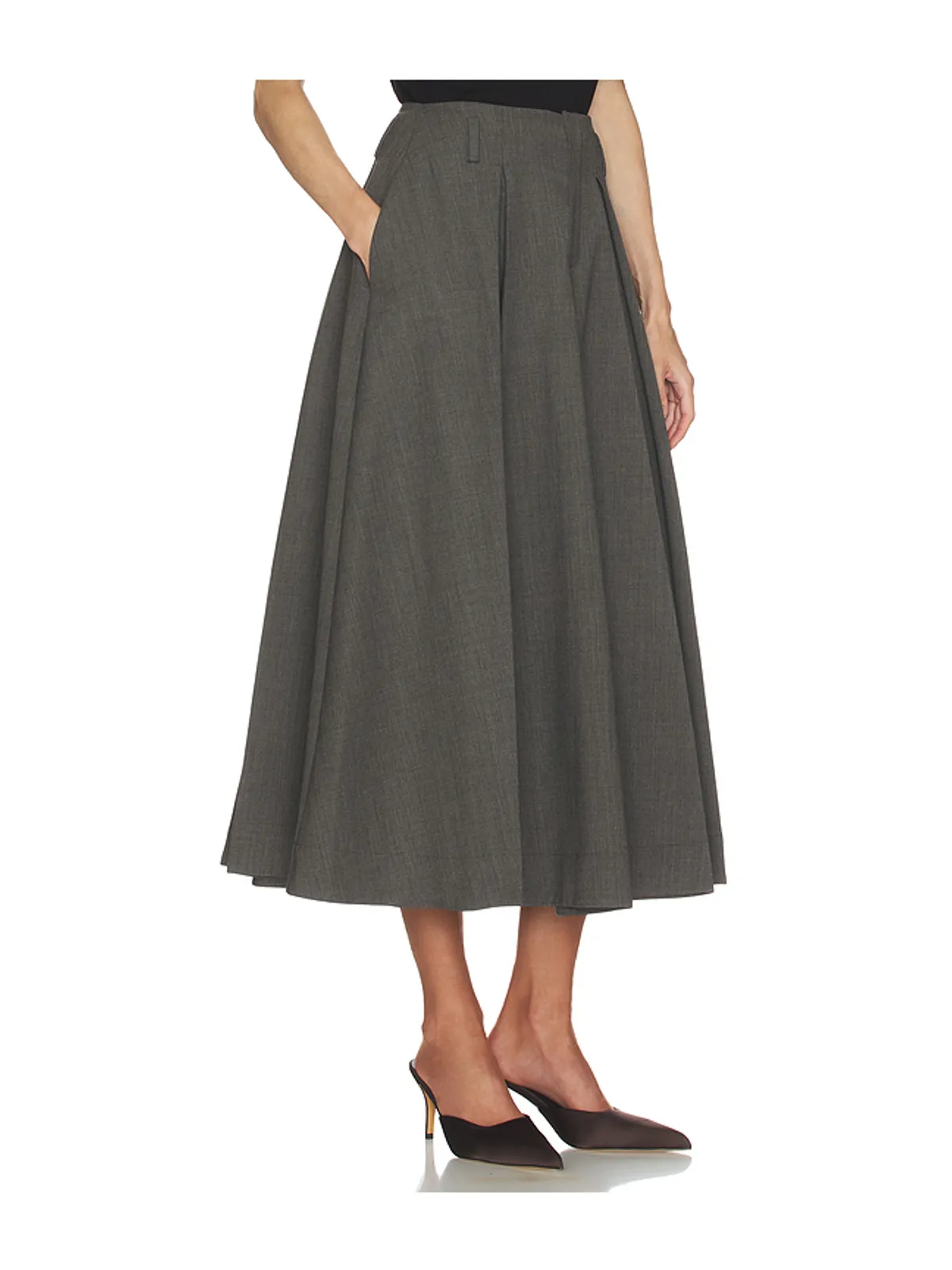 Helsa WOOL BLEND PLEATED スカート - 画像2