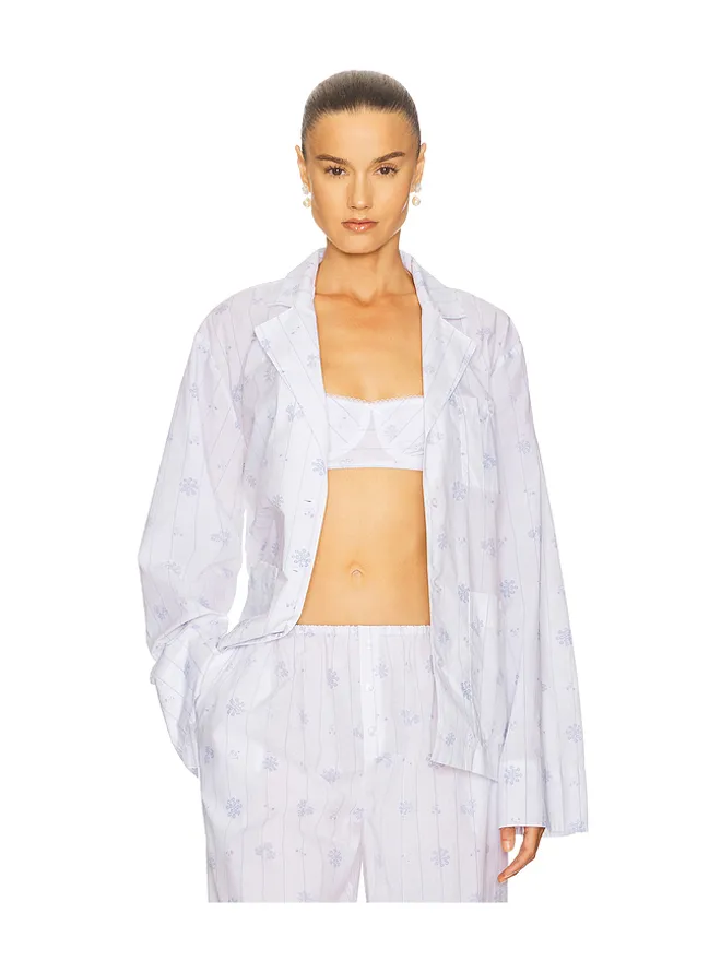 Helsa Helsa PAJAMA TOP IN FLEUR PRINT STRIPE トップの商品画像