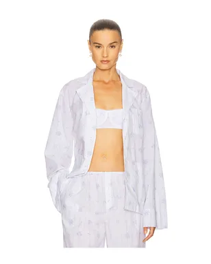 Helsa PAJAMA TOP IN FLEUR PRINT STRIPE トップ - サムネイル1