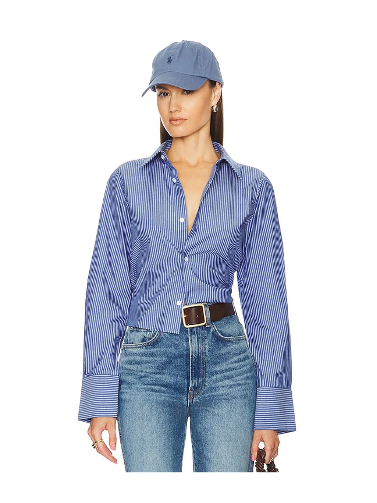Helsa PINSTRIPE POPLIN スリムシャツ - 画像1