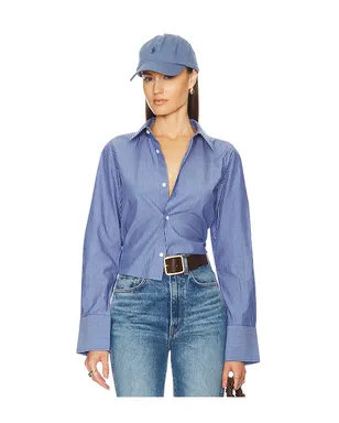 Helsa PINSTRIPE POPLIN スリムシャツ - サムネイル1
